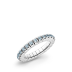 Dazzling Colour Flex ring 2mm Aquamarine 925 Gold Plated