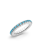 Dazzling Colour Flex ring 2mm Blue Topaz 925 Gold Plated