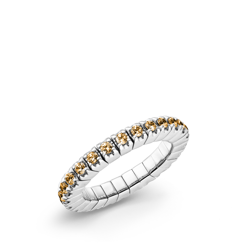 Dazzling Colour Flex ring 2mm Champagne 925 Silver