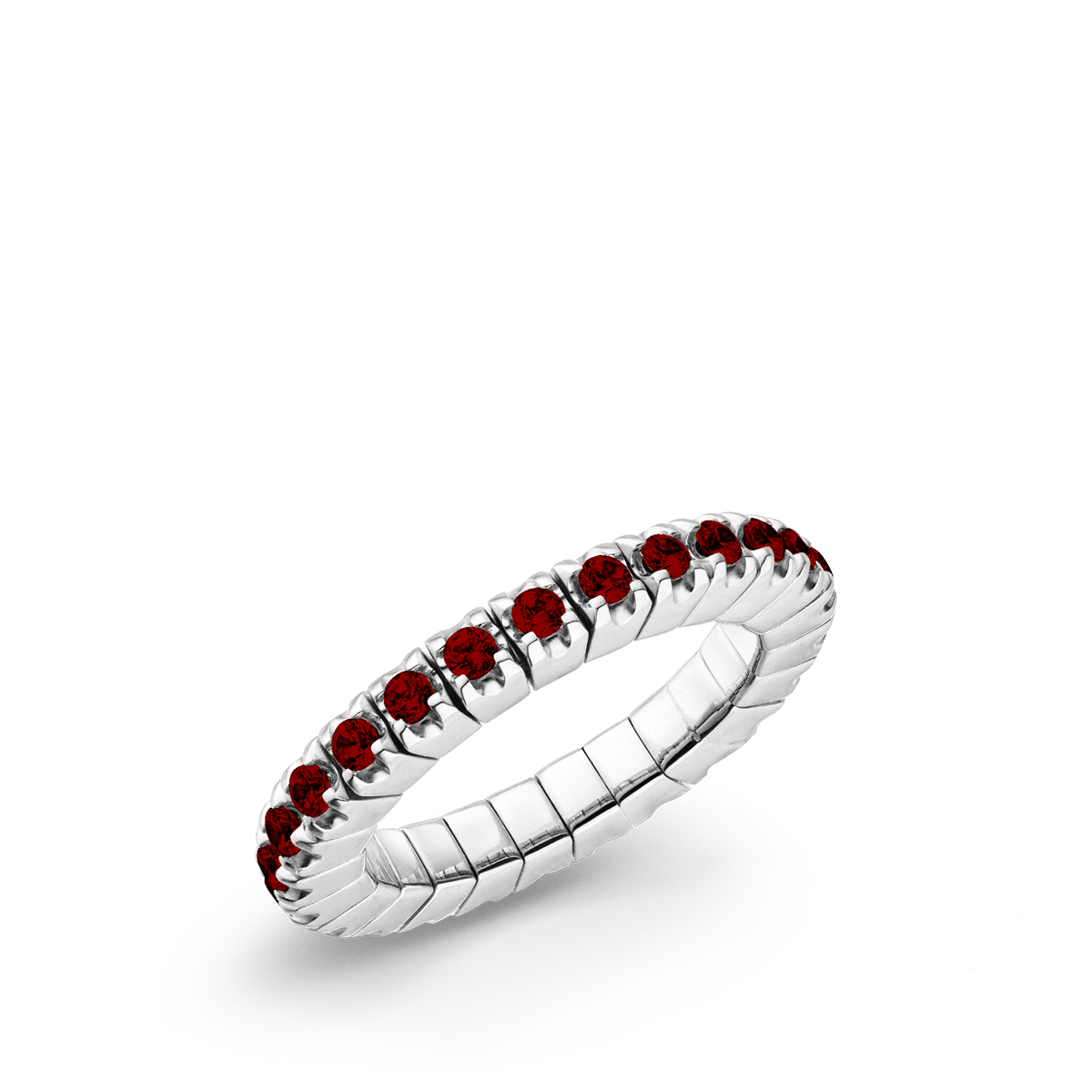 Dazzling Colour Flex ring 2mm Garnet 925 Gold Plated