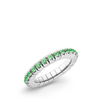 Dazzling Colour Flex ring 2mm Green 925 Gold Plated
