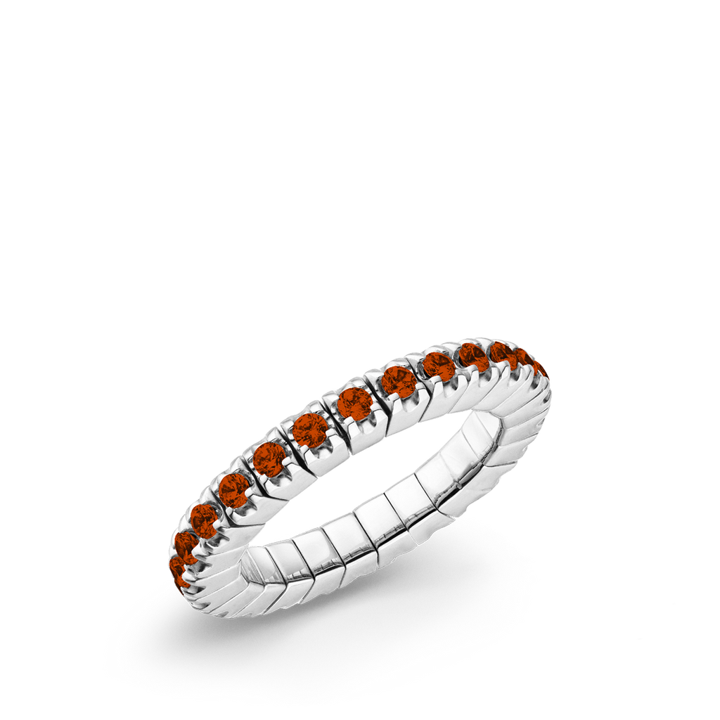 Dazzling Colour Flex ring 2mm Orange Red 925 Silver