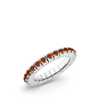 Dazzling Colour Flex ring 2mm Orange Red 925 Silver