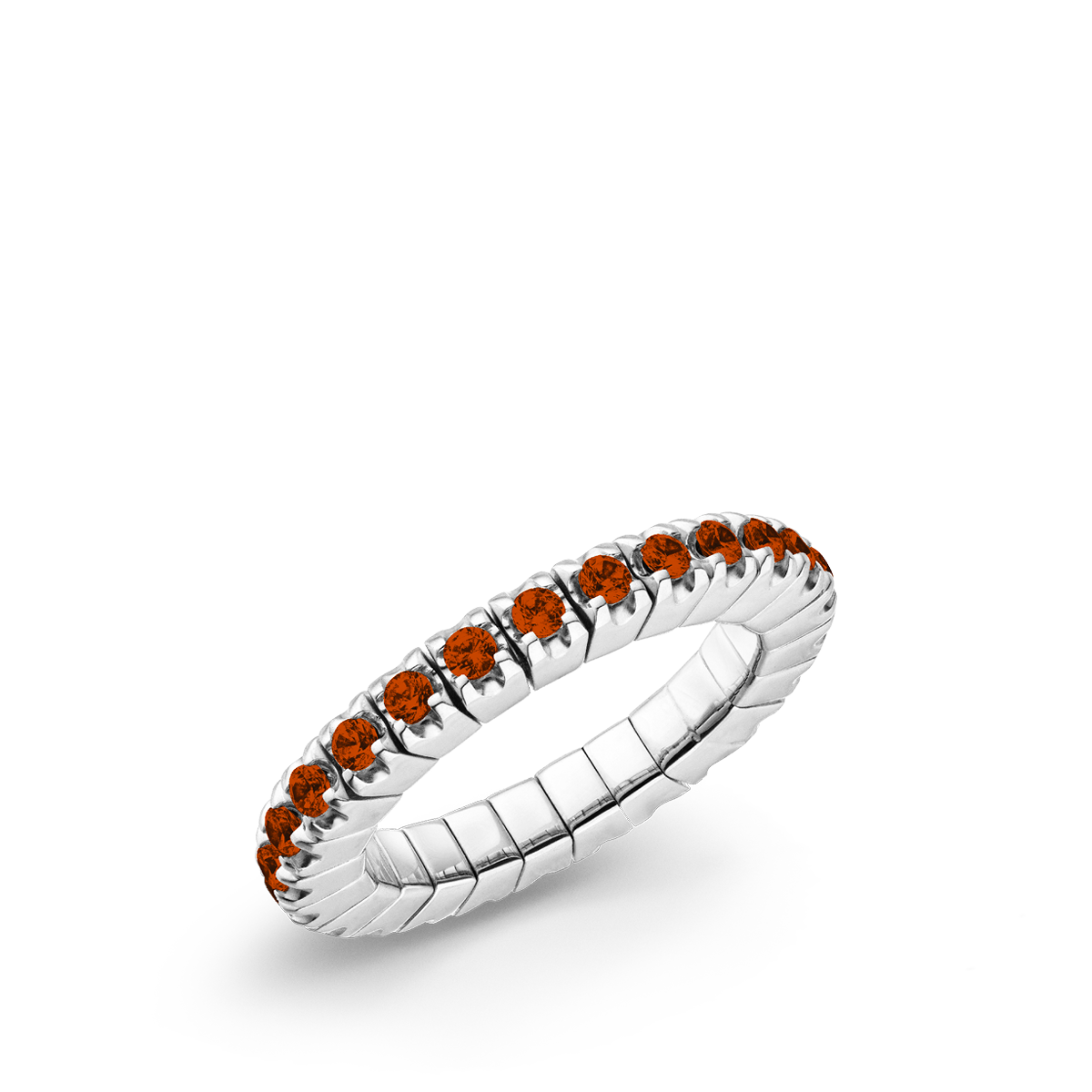 Dazzling Colour Flex ring 2mm Orange Red 925 Silver