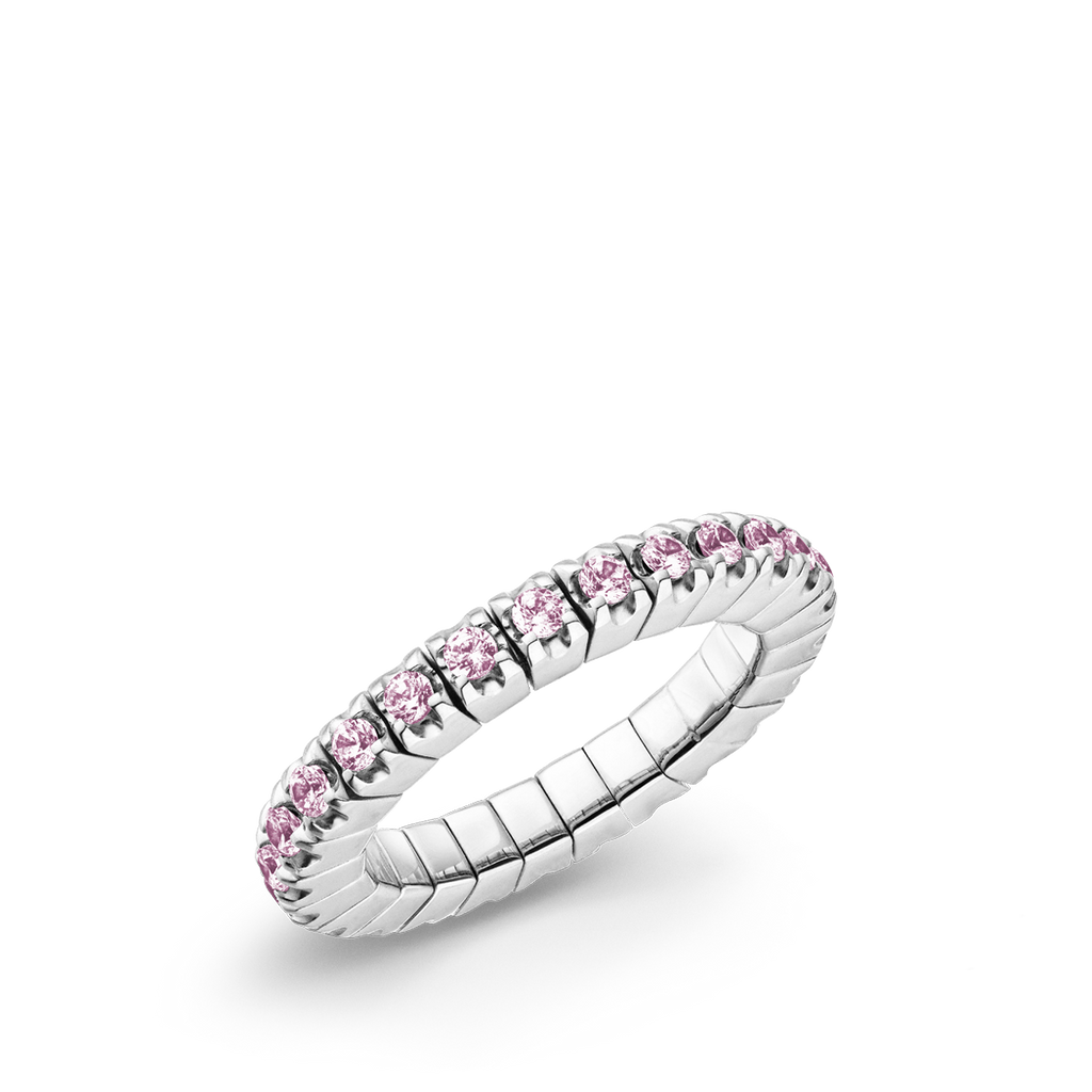 Dazzling Colour Flex ring 2mm Pink 925 Silver