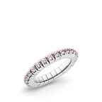 Dazzling Colour Flex ring 2mm Pink 925 Silver