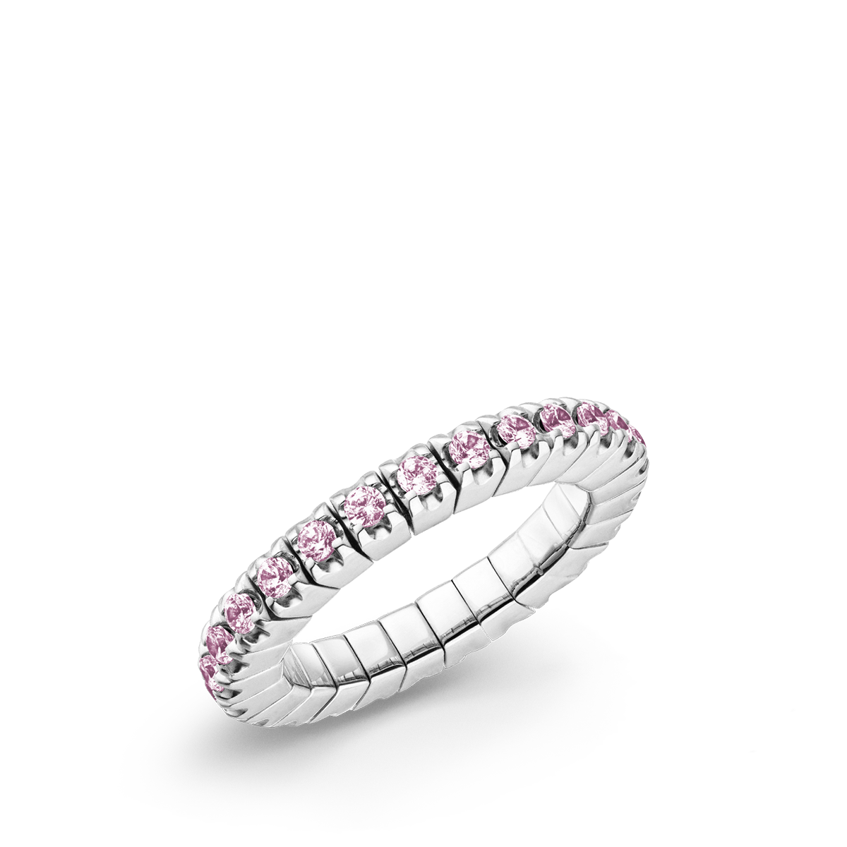 Dazzling Colour Flex ring 2mm Pink 925 Silver