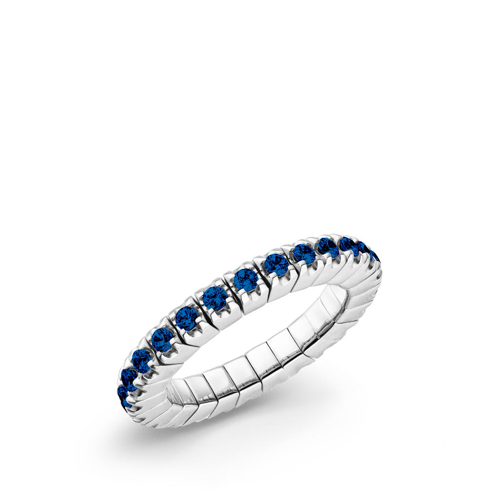 Dazzling Colour Flex ring 2mm Saph Blue 925 Silver