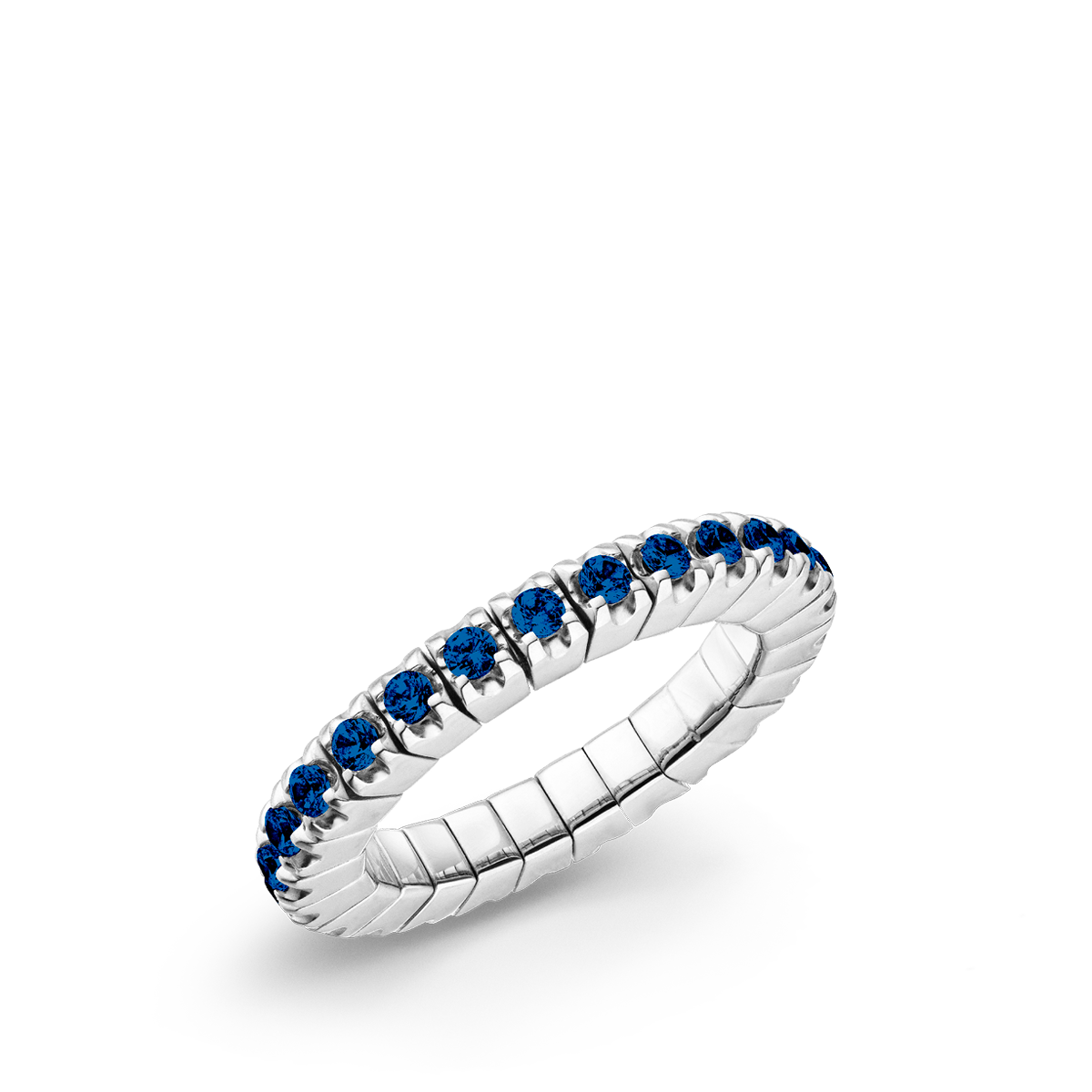 Dazzling Colour Flex ring 2mm Saph Blue 925 Silver