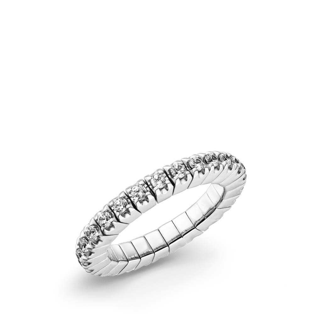 Dazzling Colour Flex ring 2mm White 925 Silver