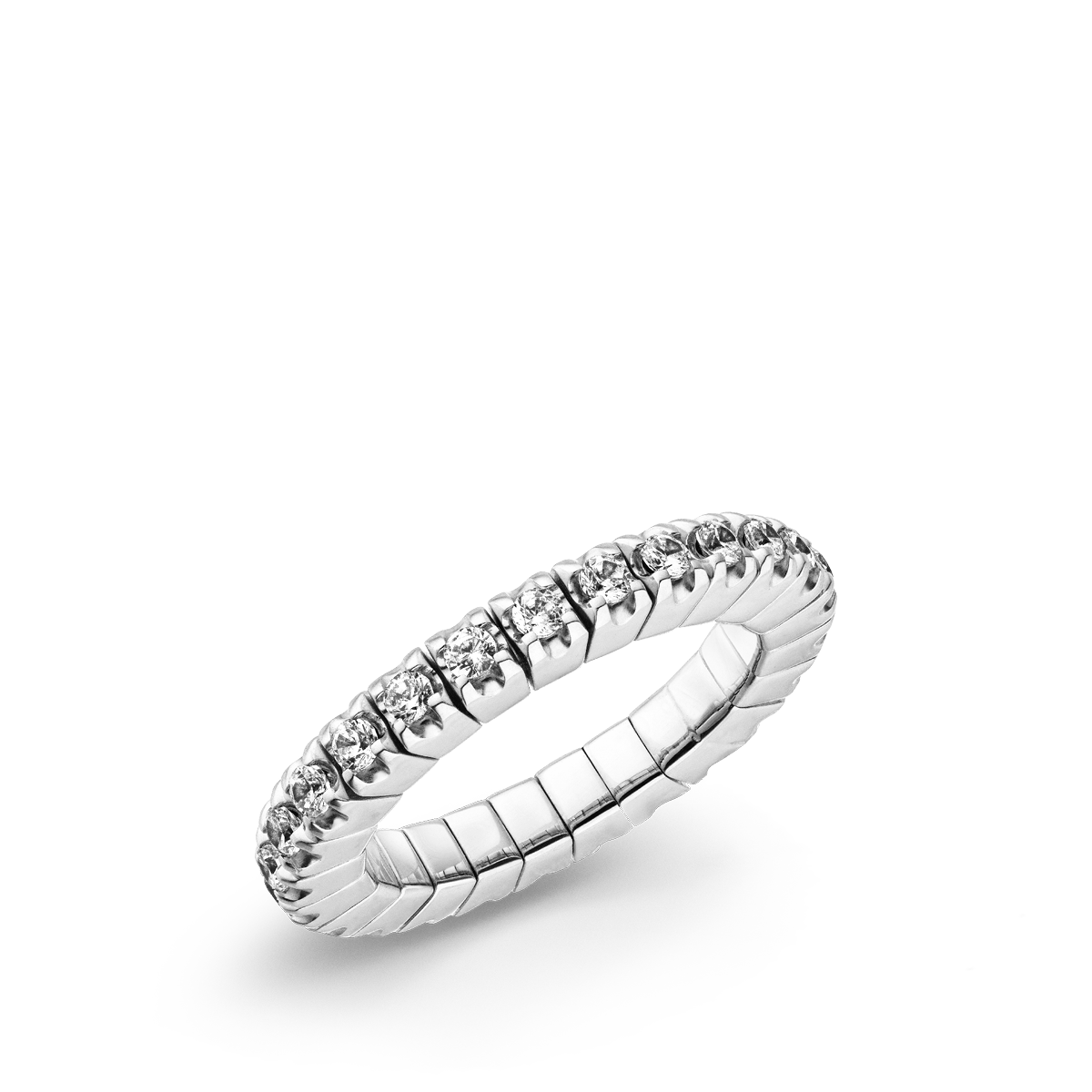 Dazzling Colour Flex ring 2mm White 925 Silver