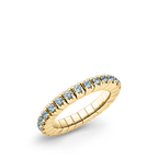 Dazzling Colour Flex ring 2.5mm Aquamarine 925 Gold Plated