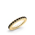 Dazzling Colour Flex ring 2mm Black 925 Gold Plated