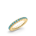 Dazzling Colour Flex ring 2.5mm Blue Topaz 925 Gold Plated