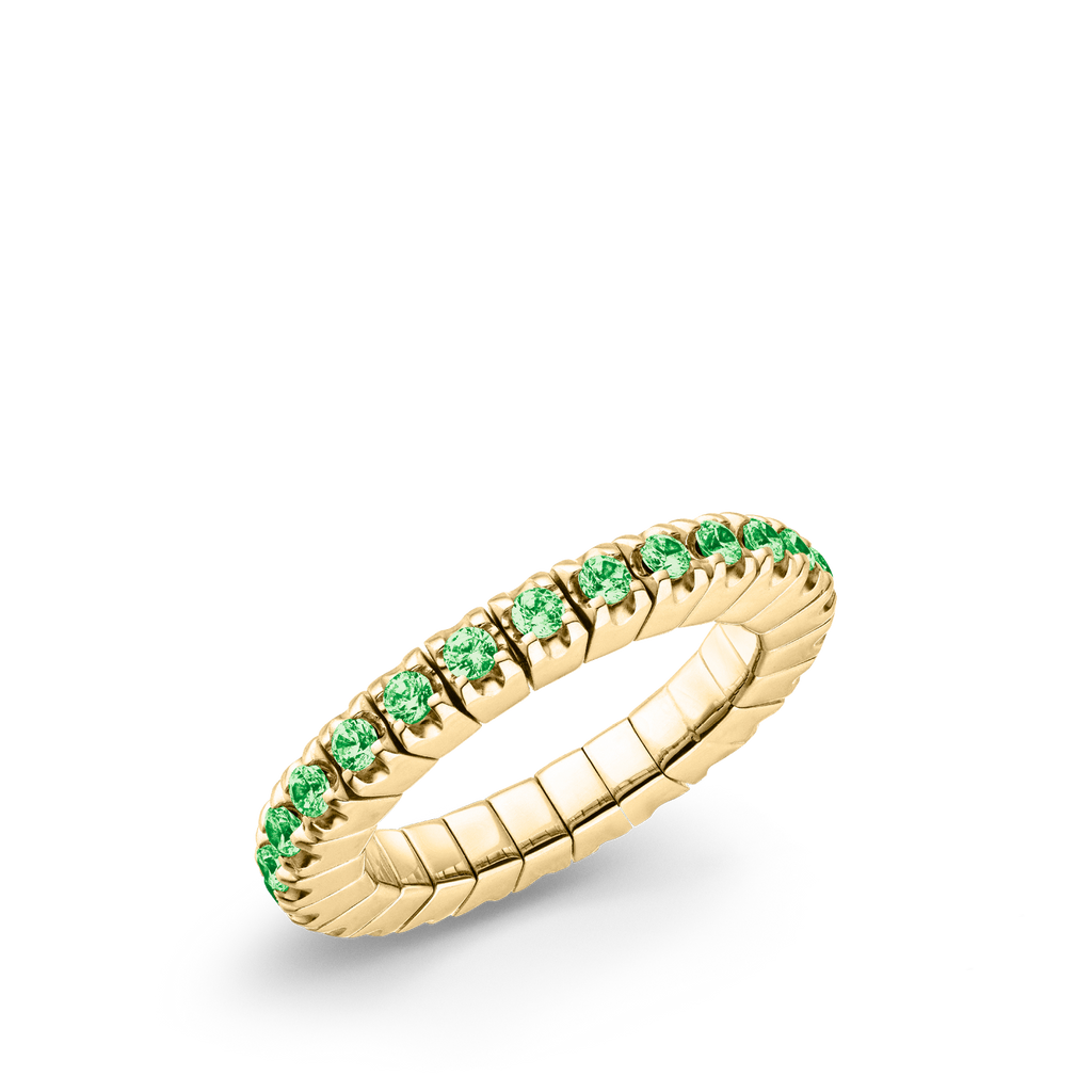 Dazzling Colour Flex ring 2.5mm Green 925 Gold Plated