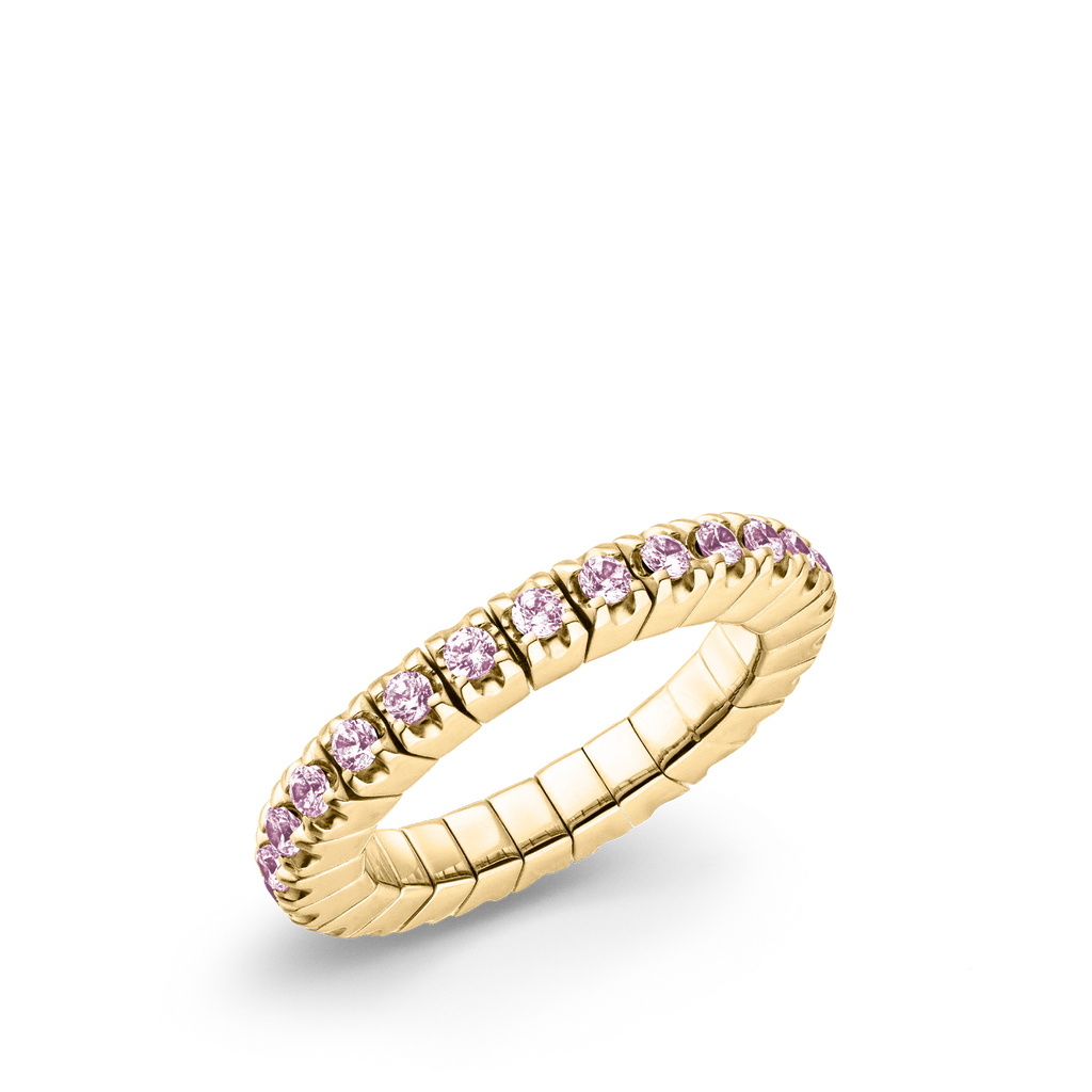 Dazzling Colour Flex ring 2.5mm Pink 925 Gold Plated