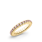Dazzling Colour Flex ring 2.5mm Pink 925 Gold Plated