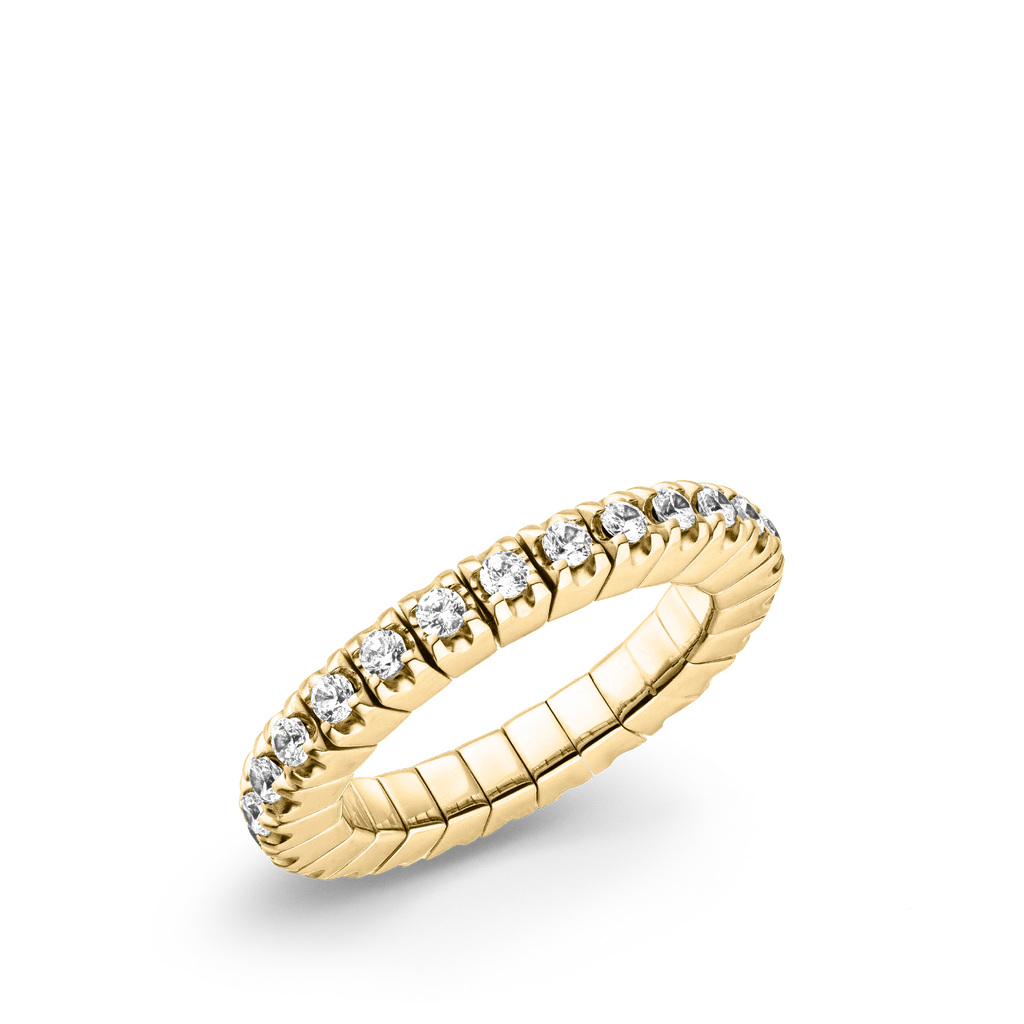 Dazzling Colour Flex ring 2.5mm White 925 Gold Plated