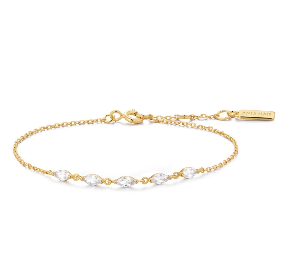 Gold Quintet Marquise Bracelet