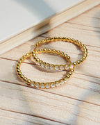 GOLD LARGE CLAW SPHERE BEADED HOOP EARRINGS