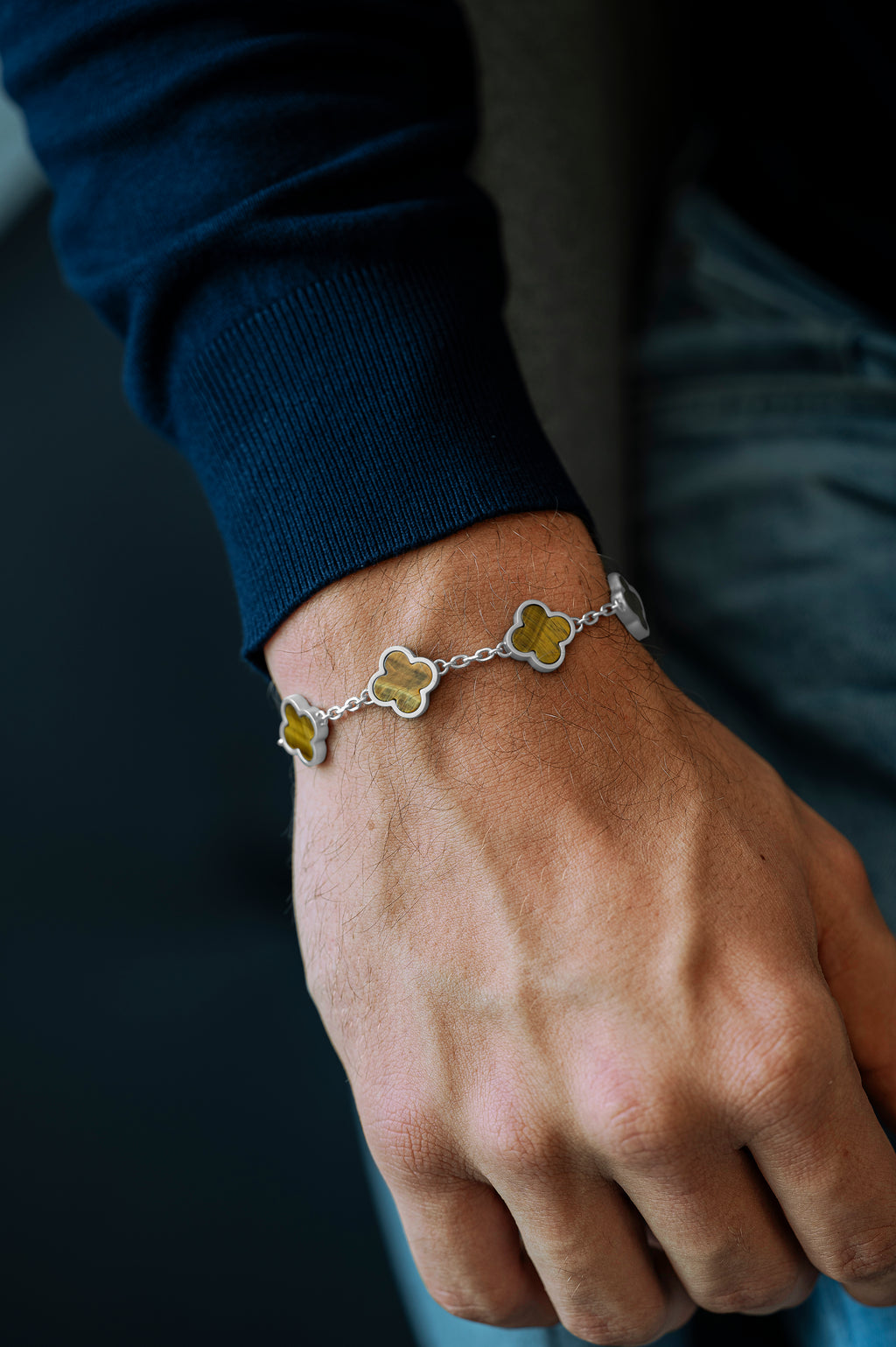 Clover Bracelet Tigers Eye