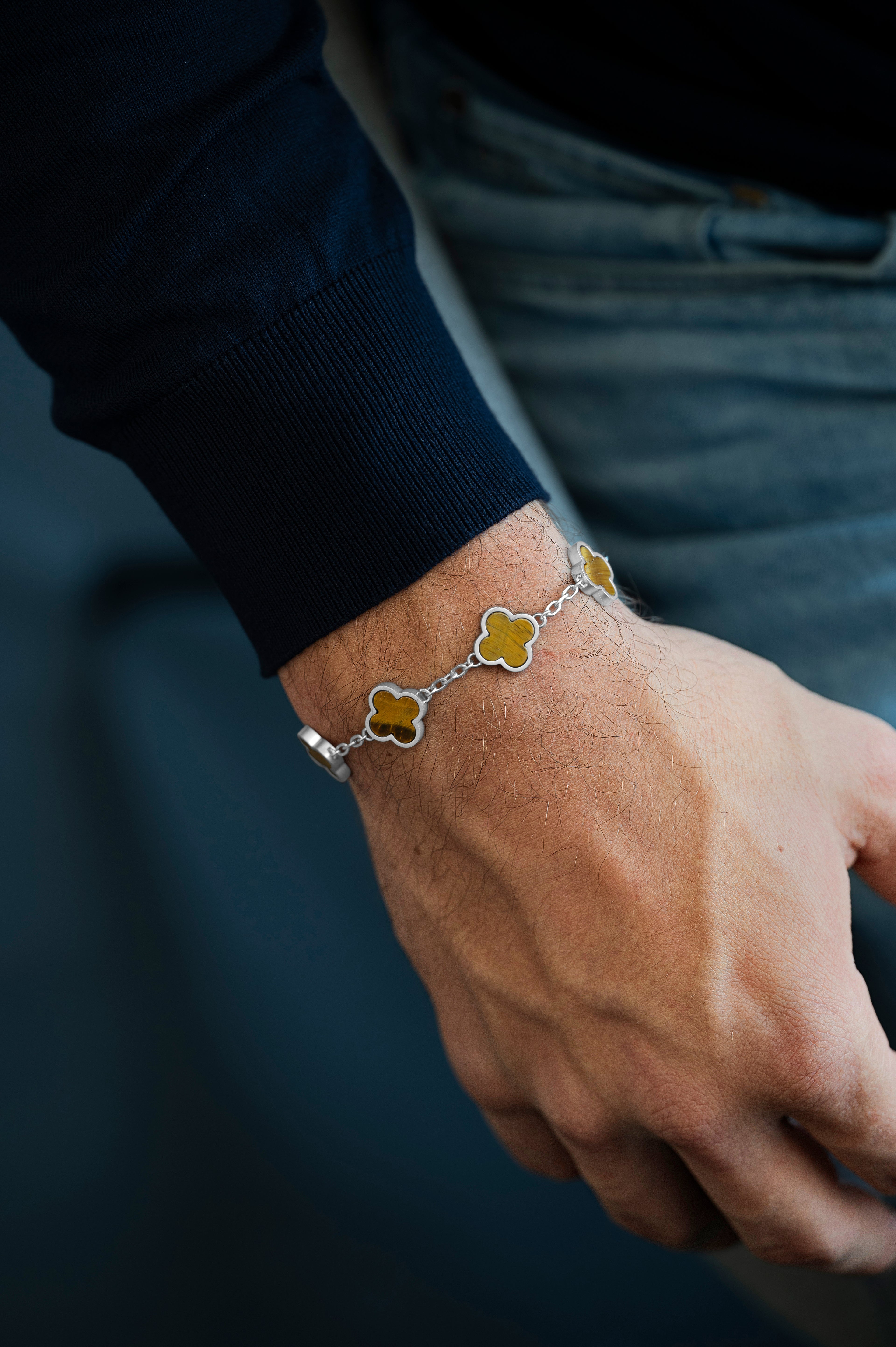 Clover Bracelet Tigers Eye