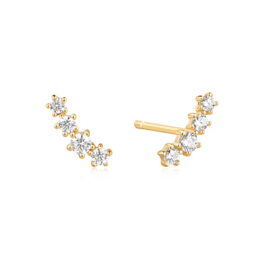 Gold Sparkle Climber Studs