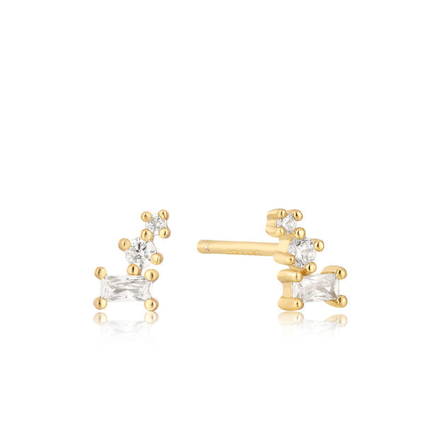 Glam Mini Crawler Gold Stud Earrings E037-99G