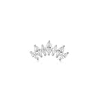 Silver Sparkle Marquise Climber Barbell Single Earring E047-08H