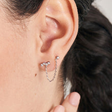 Load image into Gallery viewer, Silver Celestial Drop Chain Barbell Single Earring E047-10H
