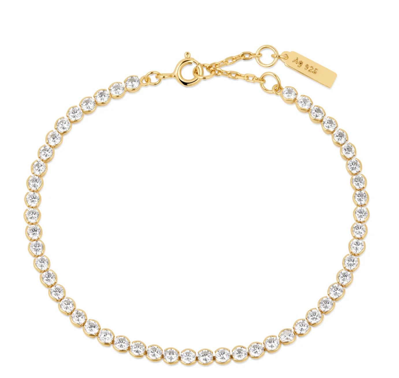 GOLD ROW BEZEL SET BRACELET