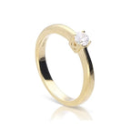 Diamonfire Gold Plated 4 Claw Set 0.25ct Zirconia Solitaire Ring