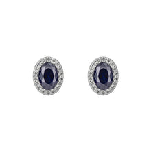 Load image into Gallery viewer, Sapphire Blue Diamonfire Zirconia Oval Stud Earrings E6186
