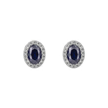 Load image into Gallery viewer, Sapphire Blue Diamonfire Zirconia Oval Stud Earrings E6186
