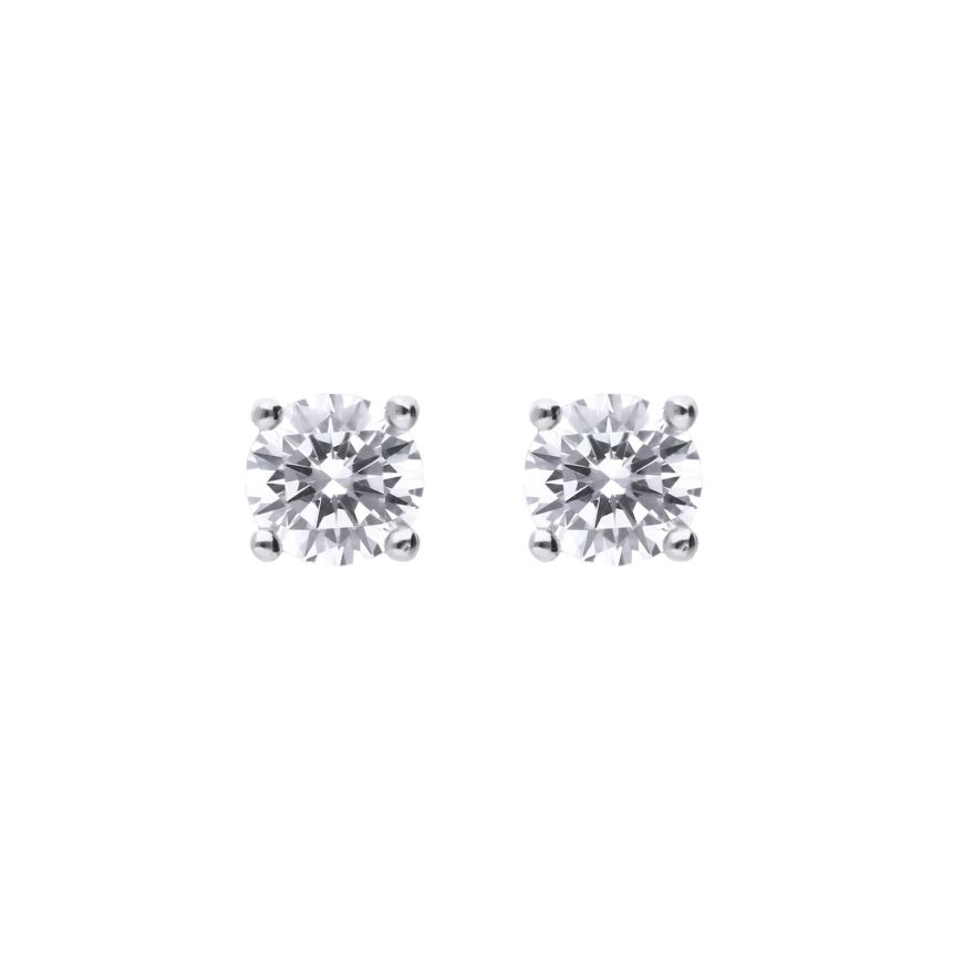 4mm Four Claw Solitaire Diamonfire Zirconia Stud Earrings E6298