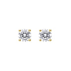 4mm Four Claw Solitaire Diamonfire Zirconia Stud Earrings In Yellow E6299