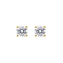 Load image into Gallery viewer, 4mm Four Claw Solitaire Diamonfire Zirconia Stud Earrings In Yellow E6299
