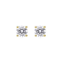 Load image into Gallery viewer, 4mm Four Claw Solitaire Diamonfire Zirconia Stud Earrings In Yellow E6299
