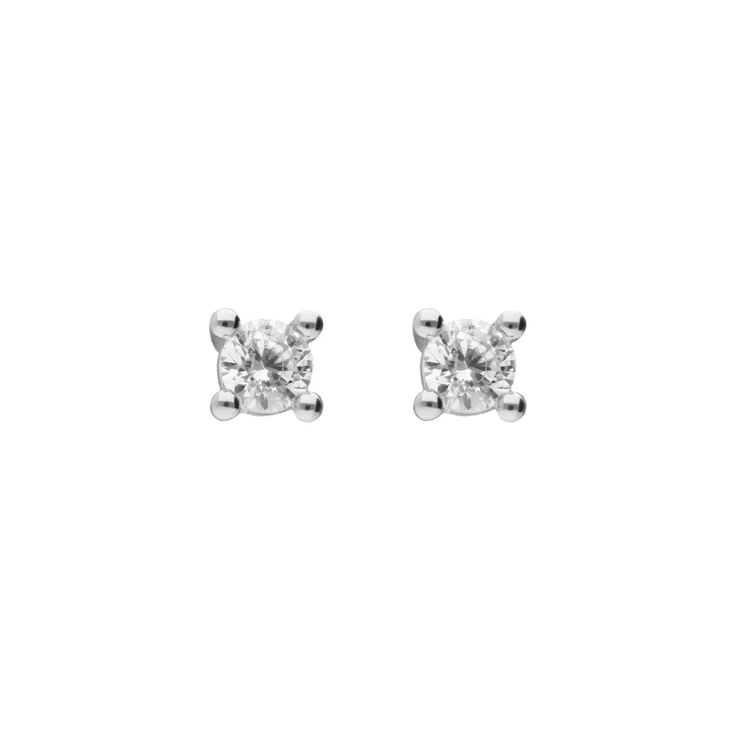 3mm Four Claw Solitaire Diamonfire Zirconia Stud Earrings