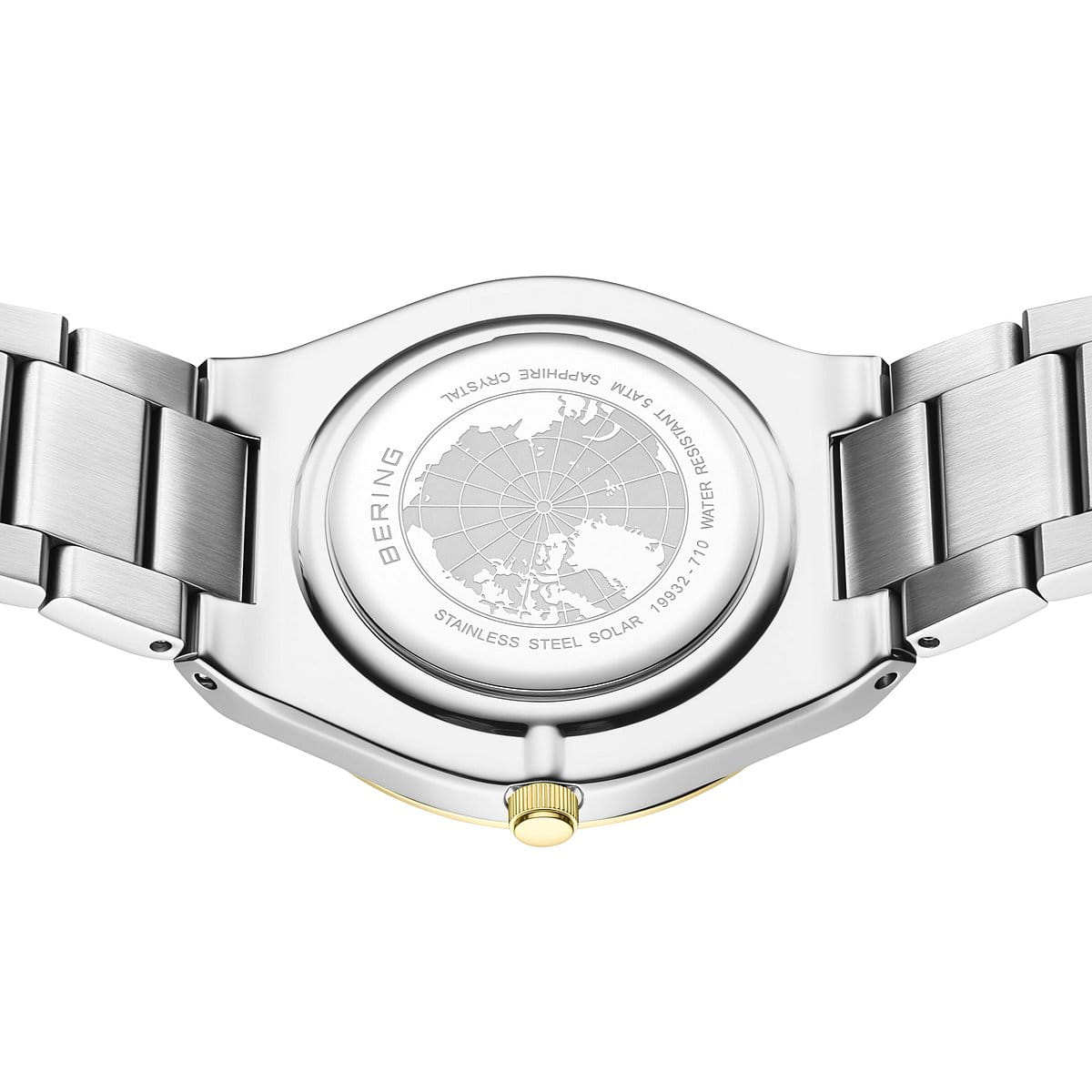 BERING Ladies Two Tone Metal Strap Watch with White Dial 19932-710