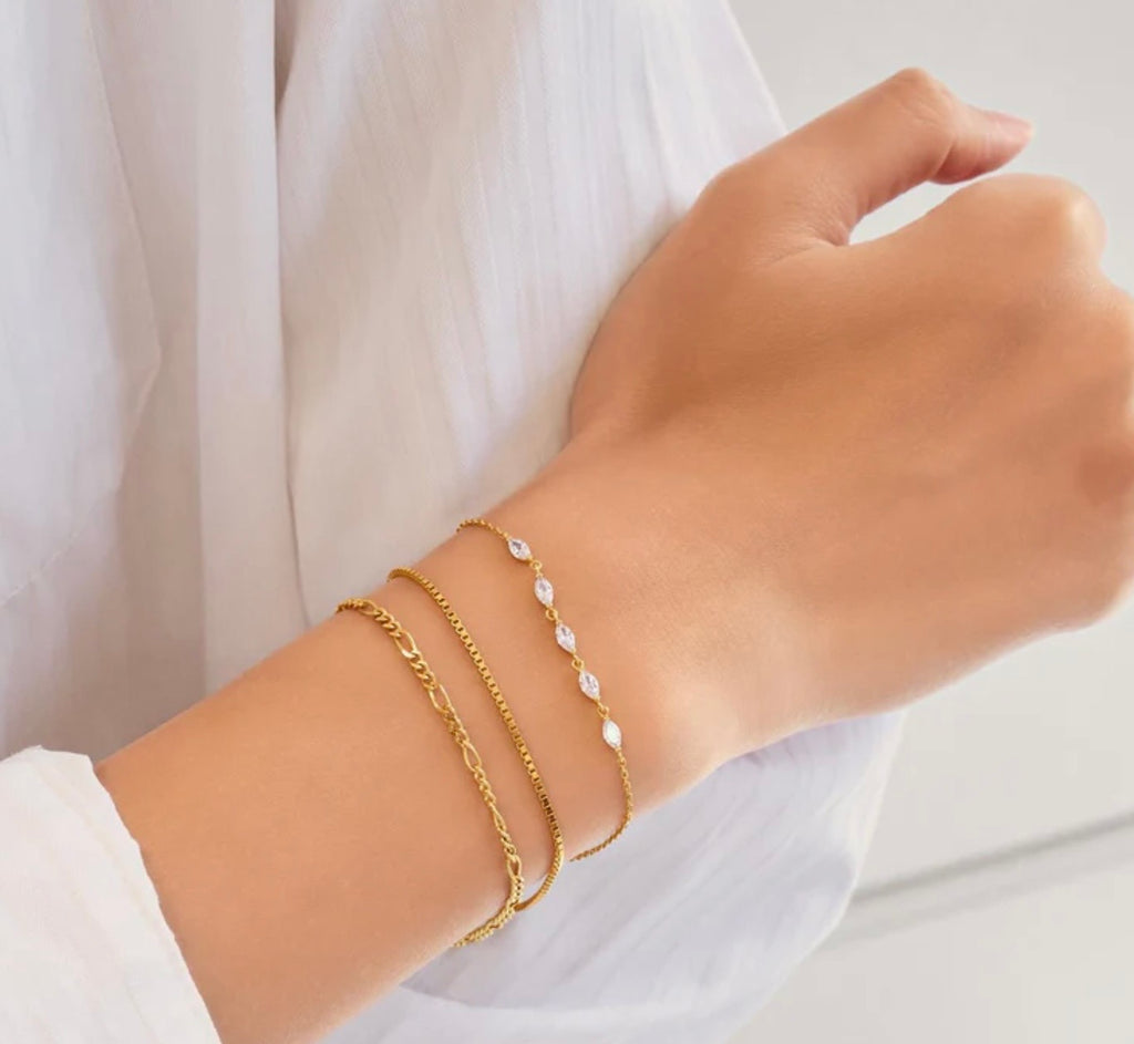 Gold Quintet Marquise Bracelet