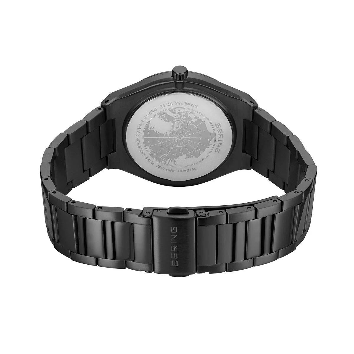 BERING Gents Black Watch with Meteorite Dial