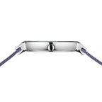 BERING Ladies Silver/Lavender Blue Watch with Milanese Mesh Strap