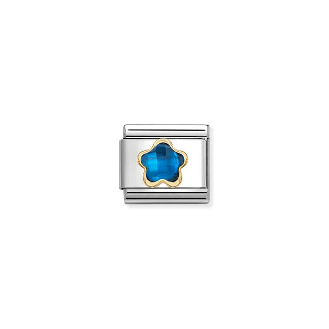 Nomination Blue CZ Flower Charm