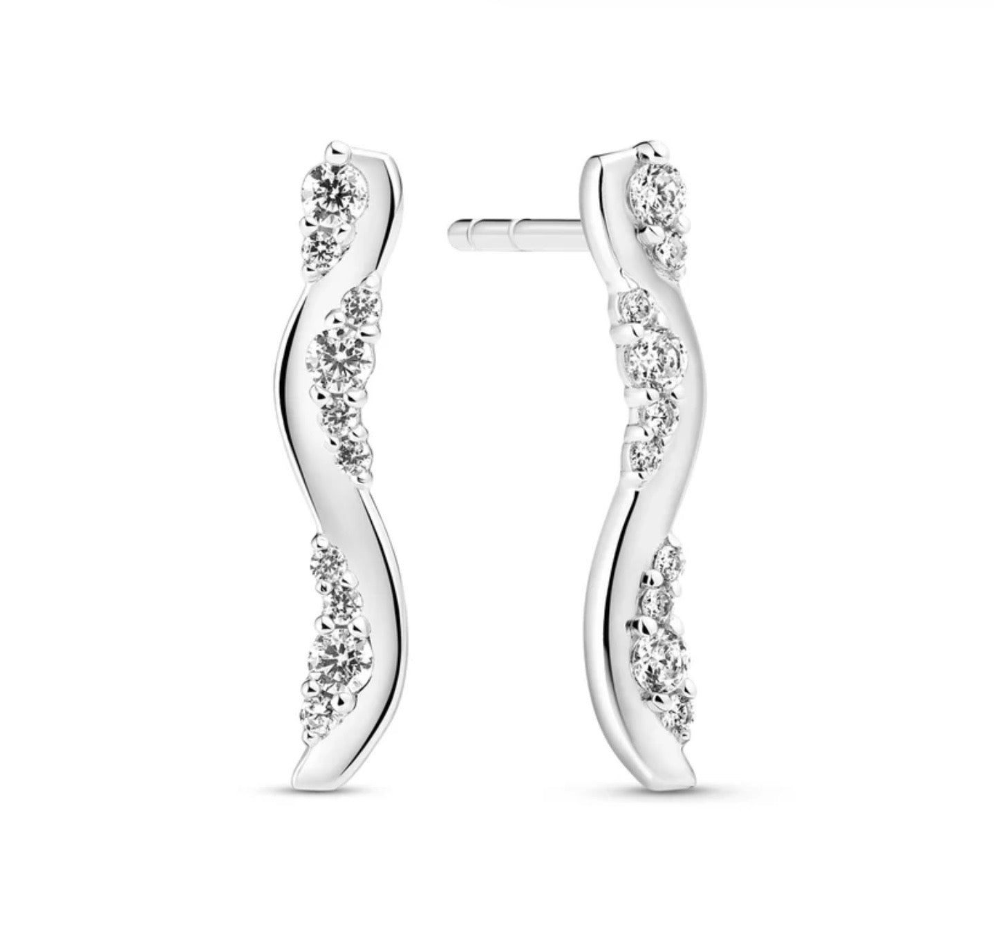 Silver Ellera Waves Altro Stud Earrings