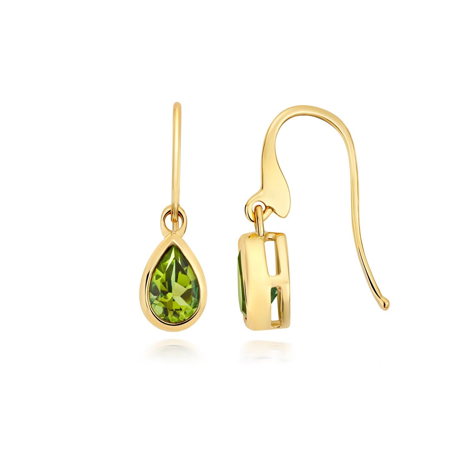 9ct Gold Teardrop Peridot Drop Earrings