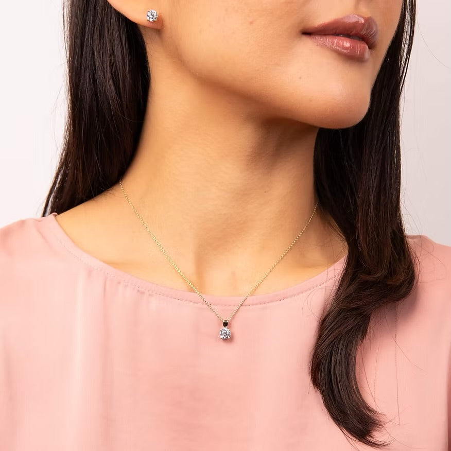 Diamonfire Gold Plated Four Claw 1.00ct Pendant