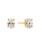 Essenza Gold Ovale Stud Earrings