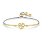 MILLELUCI Gold Tone Tree of Life in Heart Bracelet