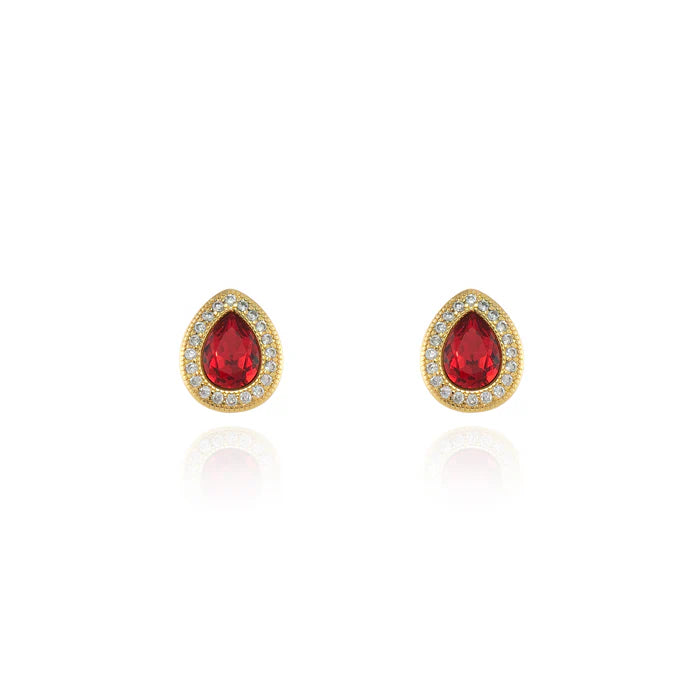 Cachet Talma Gold Ruby Earrings